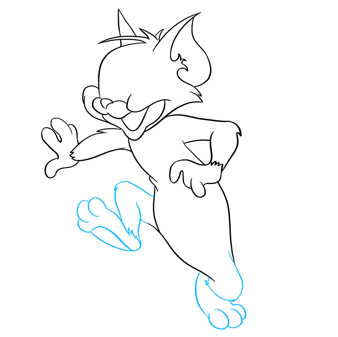 Hướng dẫn cách vẽ mèo Tom chi tiết từng bước và siêu ngộ nghĩnh cho bé - Bước 6