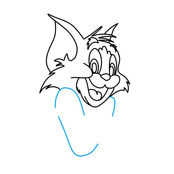 Hướng dẫn vẽ mèo Tom đáng yêu và rất thông minh - Bước 5