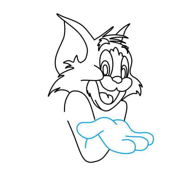 Hướng dẫn vẽ mèo Tom đáng yêu và rất thông minh - Bước 6