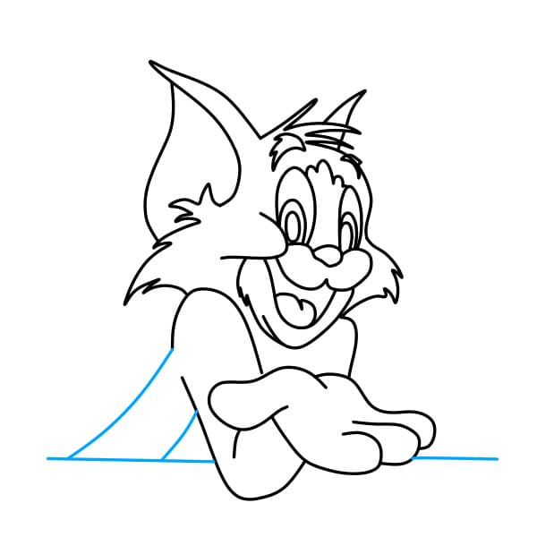 Hướng dẫn vẽ mèo Tom đáng yêu và rất thông minh - Bước 7