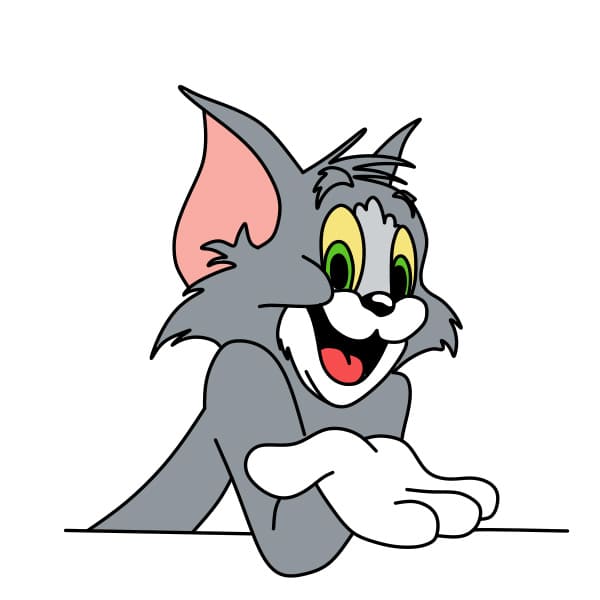 Hướng dẫn vẽ mèo Tom đáng yêu và rất thông minh - Bước 8