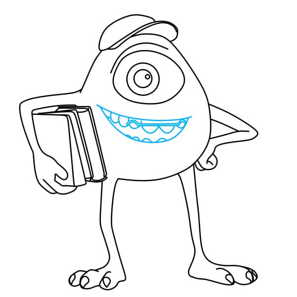 Hướng dẫn vẽ Mike Wazowski (một nhân vật trong phim Monsters Inc.) đơn giản và đẹp cho bé - Bước 7