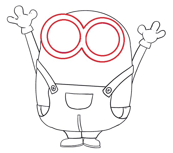 Hướng dẫn cách vẽ Minion đơn giản cho bé - Bước 9