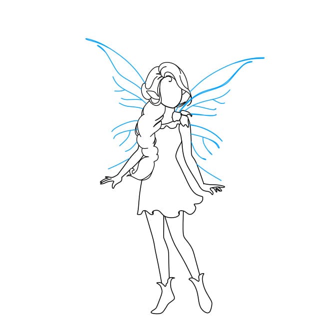 Hướng dẫn vẽ một nàng tiên xinh đẹp và dễ thương cho bé - Bước 7