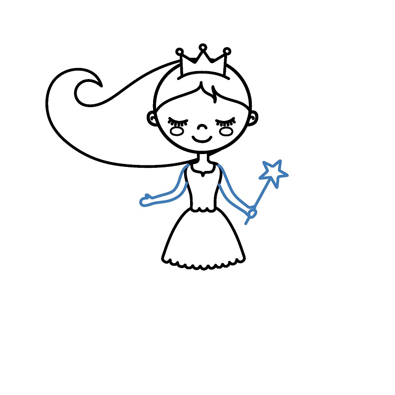 Hướng dẫn vẽ nàng tiên đơn giản. - Bước 6