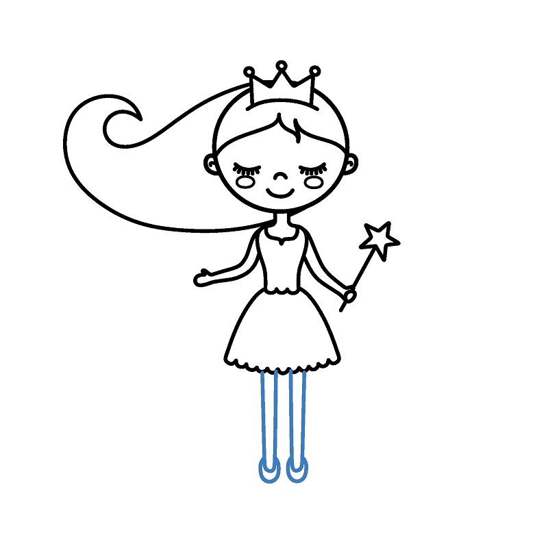 Hướng dẫn vẽ nàng tiên đơn giản. - Bước 7