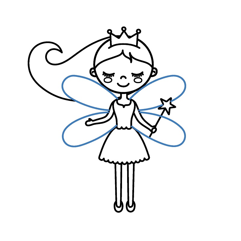 Hướng dẫn vẽ nàng tiên đơn giản. - Bước 8