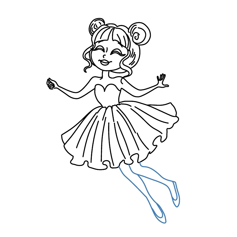 Hướng dẫn vẽ nàng tiên vui vẻ. - Bước 7