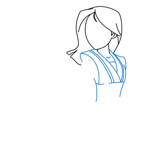 Hướng dẫn vẽ nhân vật Mulan (Hoa Mộc Lan) - Bước 3