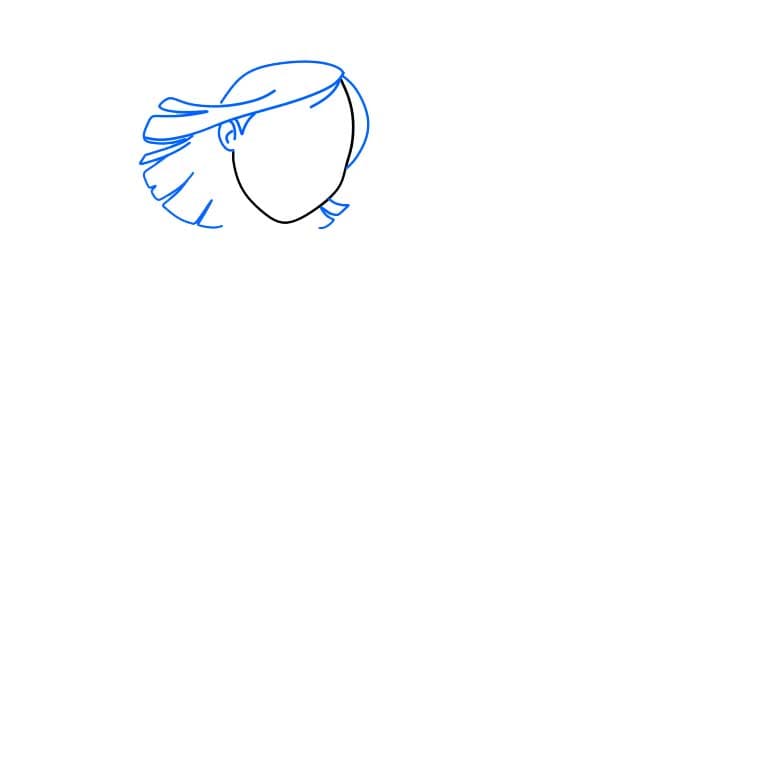 Hướng dẫn vẽ nhân vật Mulan (Hoa Mộc Lan) cho bé - Bước 2