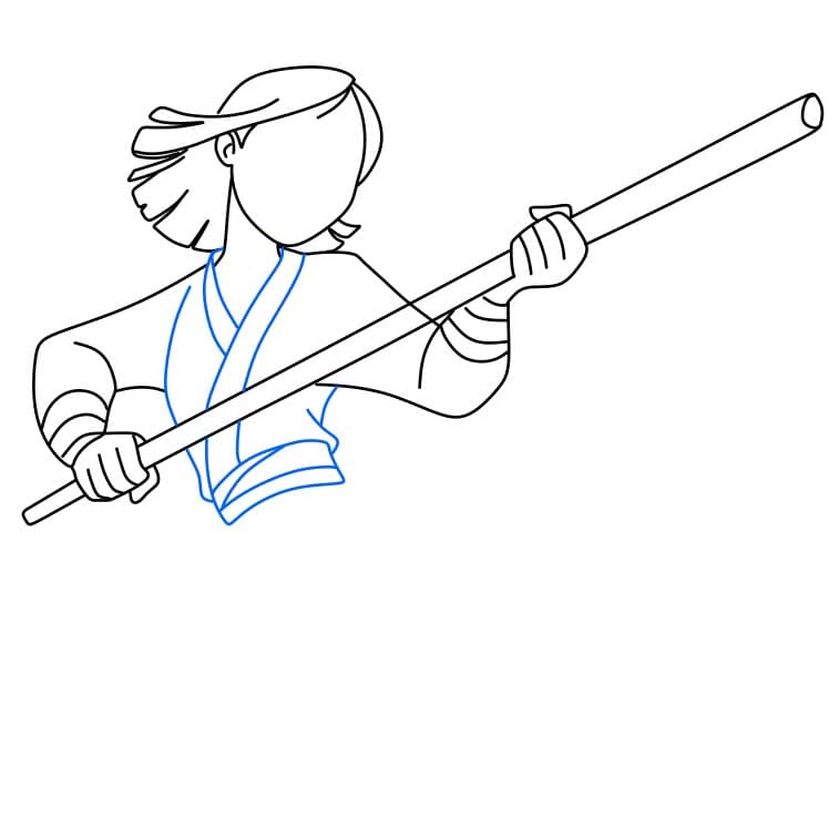 Hướng dẫn vẽ nhân vật Mulan (Hoa Mộc Lan) cho bé - Bước 5