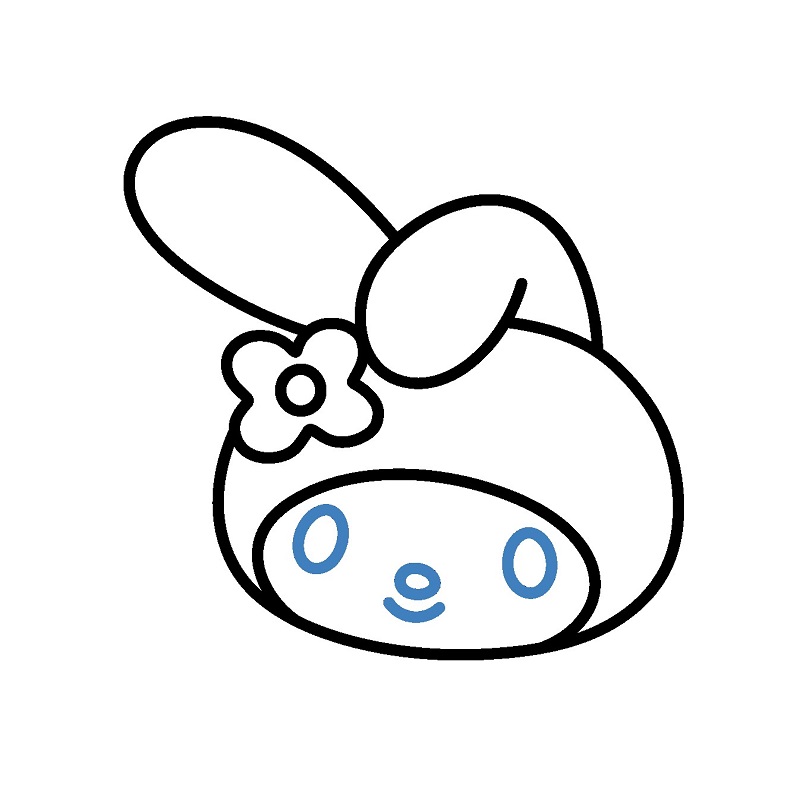 Hướng dẫn vẽ đầu của My Melody. - Bước 5