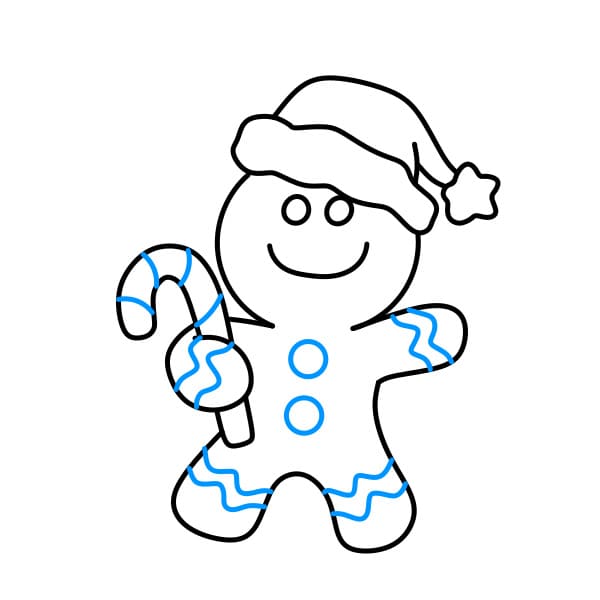 Hướng dẫn vẽ người bánh gừng đơn giản và đẹp cho bé - Bước 7