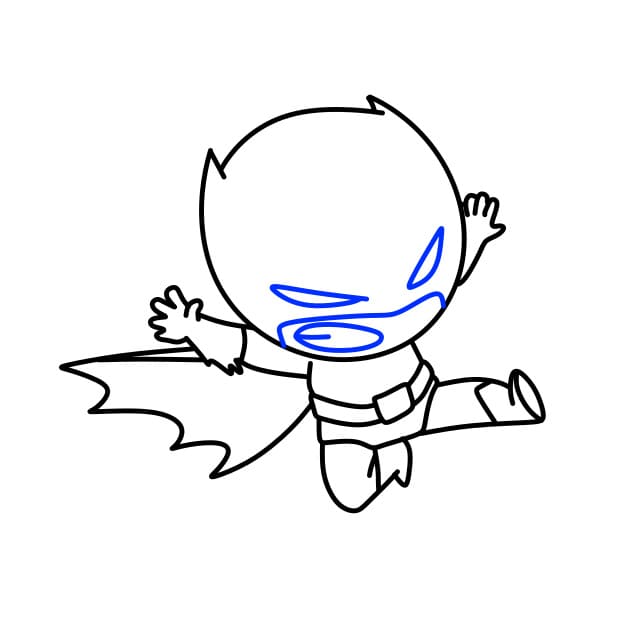 Hướng dẫn vẽ người dơi đáng yêu - Bước 7