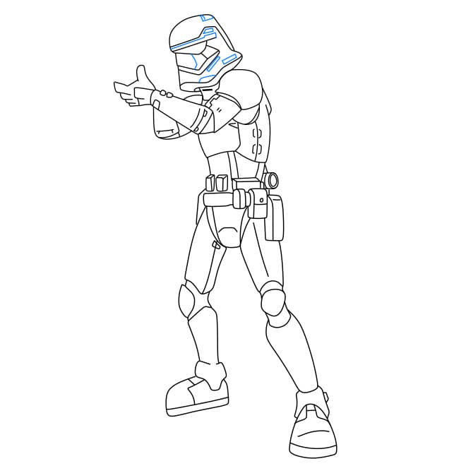 Hướng dẫn vẽ người lính Stormtrooper trong phim Star War siêu ngầu - Bước 6