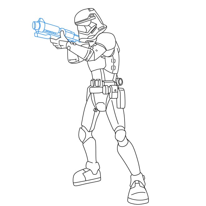 Hướng dẫn vẽ người lính Stormtrooper trong phim Star War siêu ngầu - Bước 7