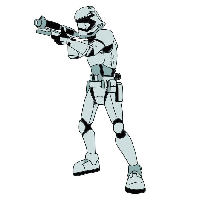 Hướng dẫn vẽ người lính Stormtrooper trong phim Star War siêu ngầu - Bước 8