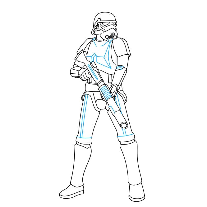 Hướng dẫn vẽ người lính Stormtrooper trong phim Star War - Bước 7