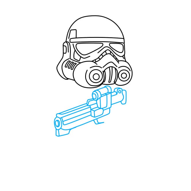 Hướng dẫn vẽ người lính Stormtrooper trong phim Star War siêu đáng yêu - Bước 2