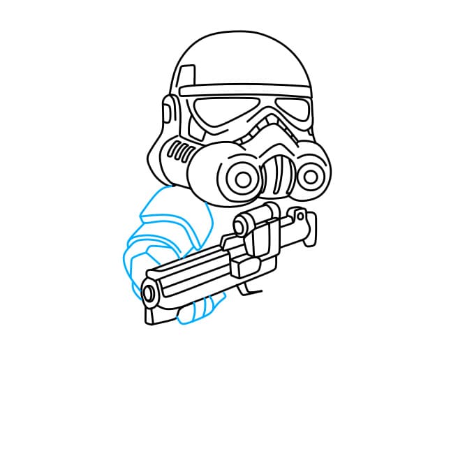 Hướng dẫn vẽ người lính Stormtrooper trong phim Star War siêu đáng yêu - Bước 3