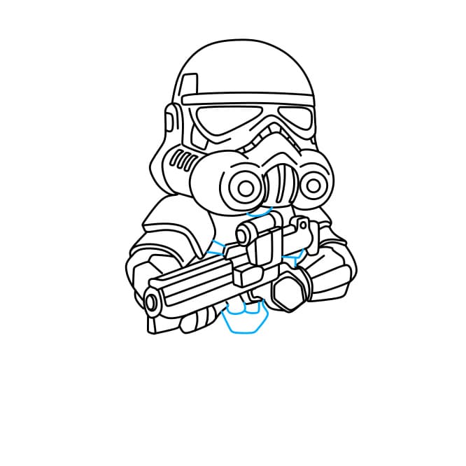 Hướng dẫn vẽ người lính Stormtrooper trong phim Star War siêu đáng yêu - Bước 4
