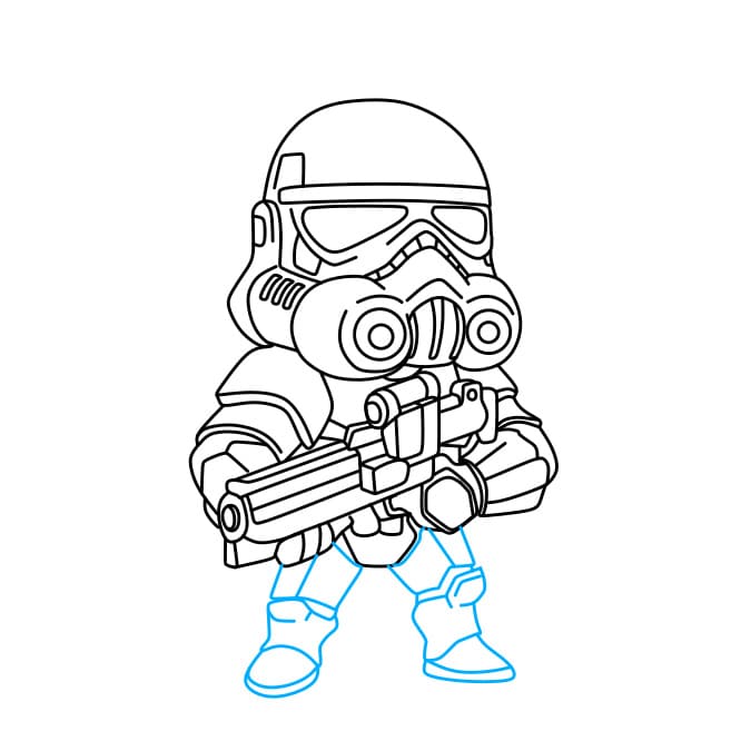 Hướng dẫn vẽ người lính Stormtrooper trong phim Star War siêu đáng yêu - Bước 5