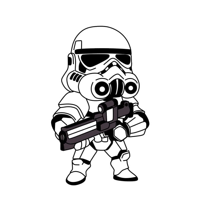 Hướng dẫn vẽ người lính Stormtrooper trong phim Star War siêu đáng yêu