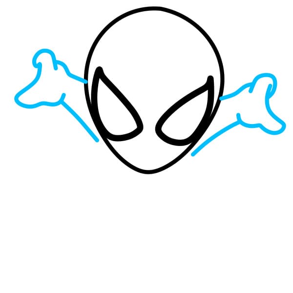 Hướng dẫn vẽ người nhện đơn giản - Bước 3