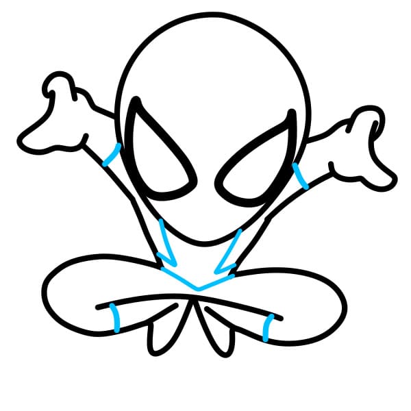 Hướng dẫn vẽ người nhện đơn giản - Bước 6