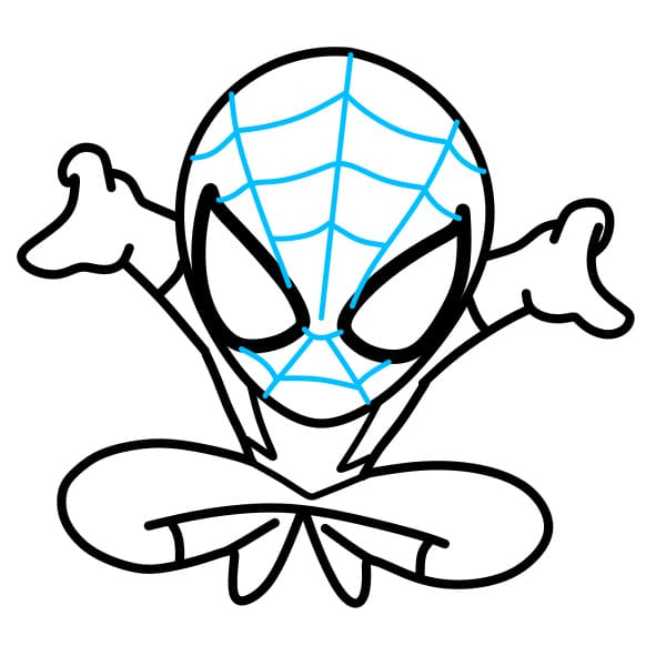 Hướng dẫn vẽ người nhện đơn giản - Bước 7