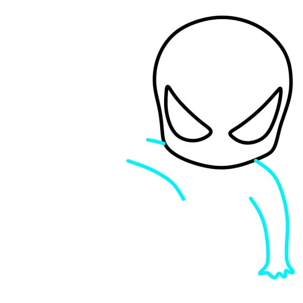 Hướng dẫn vẽ người nhện cầm khiên captain - Bước 3