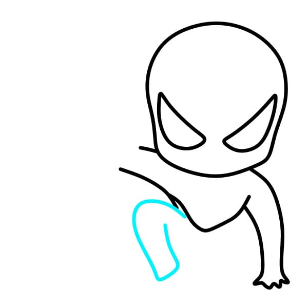 Hướng dẫn vẽ người nhện cầm khiên captain - Bước 5