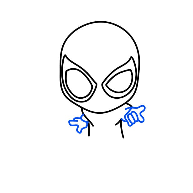 Hướng dẫn vẽ người nhện có những chiếc móng vuốt sắc nhọn - Bước 4