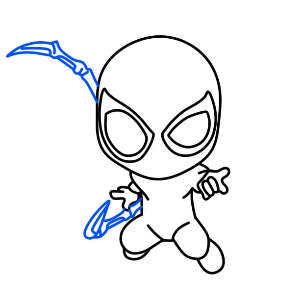 Hướng dẫn vẽ người nhện có những chiếc móng vuốt sắc nhọn - Bước 6