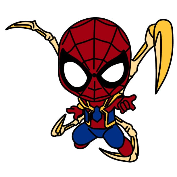 Hướng dẫn vẽ người nhện có những chiếc móng vuốt sắc nhọn - Bước 8