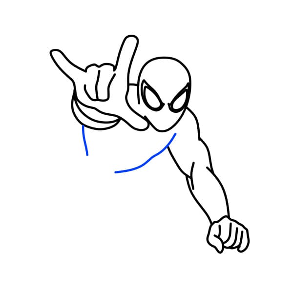 Hướng dẫn vẽ người nhện - Bước 4