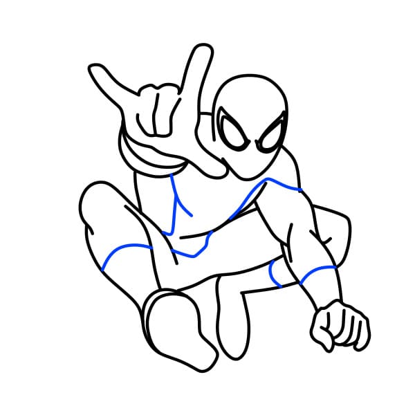 Hướng dẫn vẽ người nhện - Bước 6