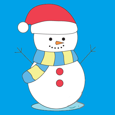 Hướng dẫn cách vẽ người tuyết đơn giản cho bé - Bước 9