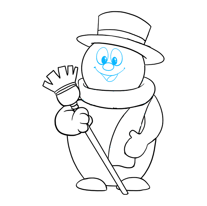 Hướng dẫn cách vẽ người tuyết siêu dễ thương và đơn giản cho bé - Bước 10