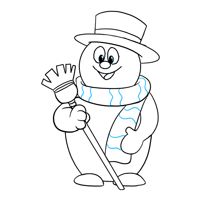 Hướng dẫn cách vẽ người tuyết siêu dễ thương và đơn giản cho bé - Bước 11