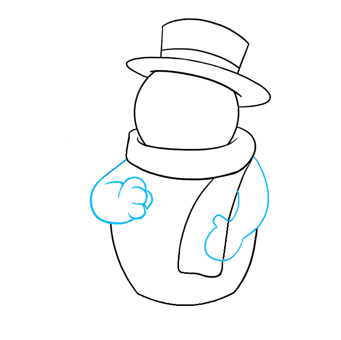 Hướng dẫn cách vẽ người tuyết siêu dễ thương và đơn giản cho bé - Bước 6