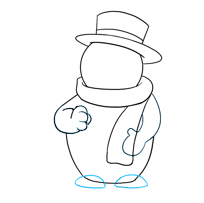 Hướng dẫn cách vẽ người tuyết siêu dễ thương và đơn giản cho bé - Bước 7