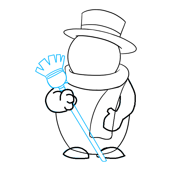 Hướng dẫn cách vẽ người tuyết siêu dễ thương và đơn giản cho bé - Bước 8