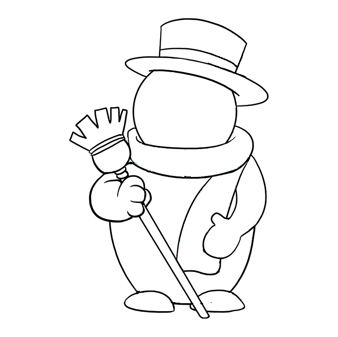 Hướng dẫn cách vẽ người tuyết siêu dễ thương và đơn giản cho bé - Bước 9