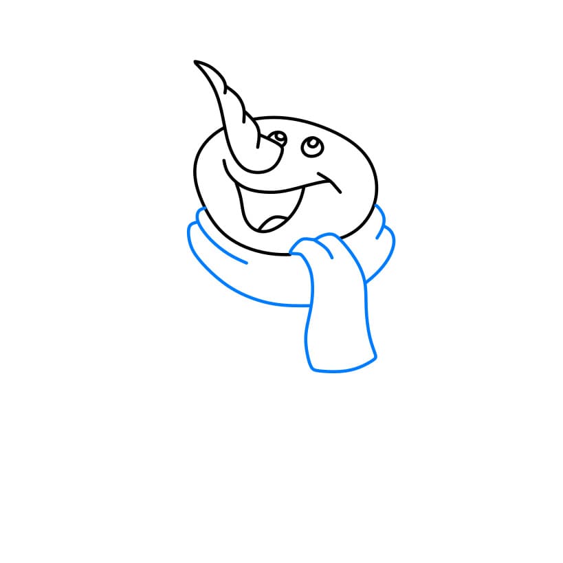 Hướng dẫn vẽ dễ dàng : Người tuyết - Bước 3