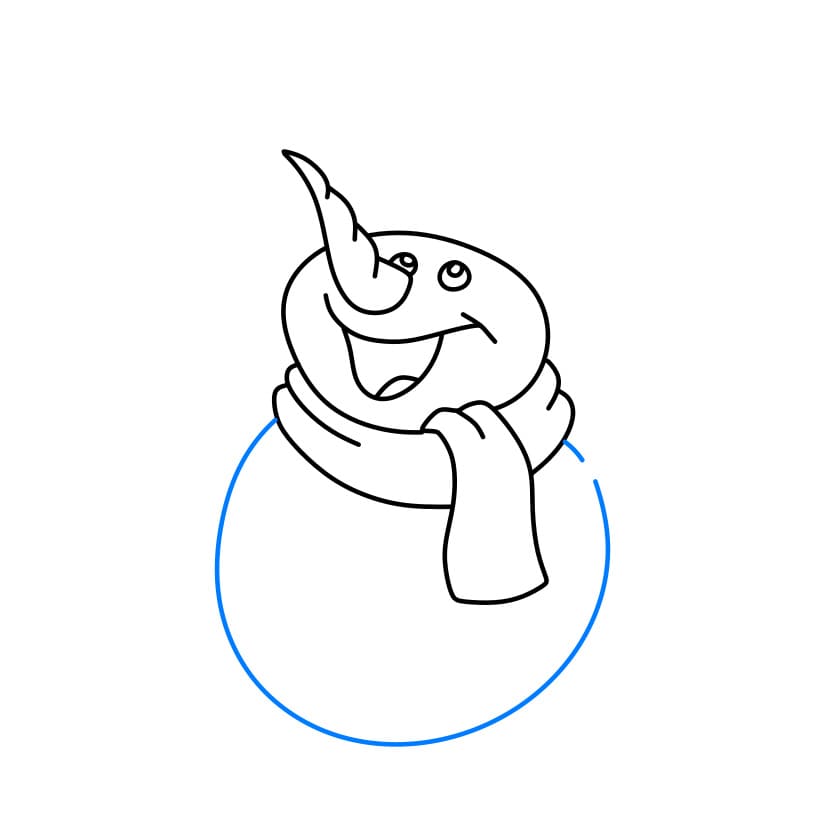 Hướng dẫn vẽ dễ dàng : Người tuyết - Bước 4