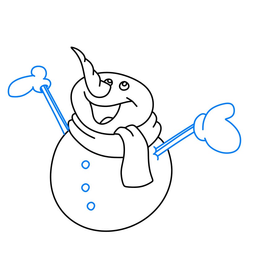 Hướng dẫn vẽ dễ dàng : Người tuyết - Bước 5