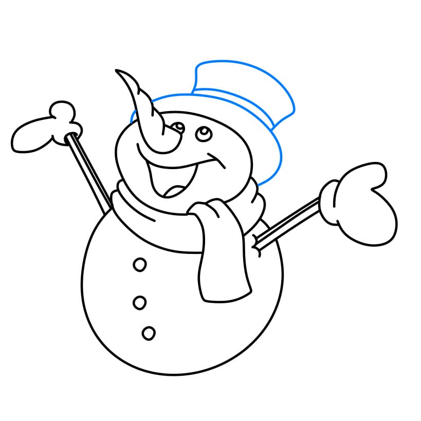 Hướng dẫn vẽ dễ dàng : Người tuyết - Bước 6