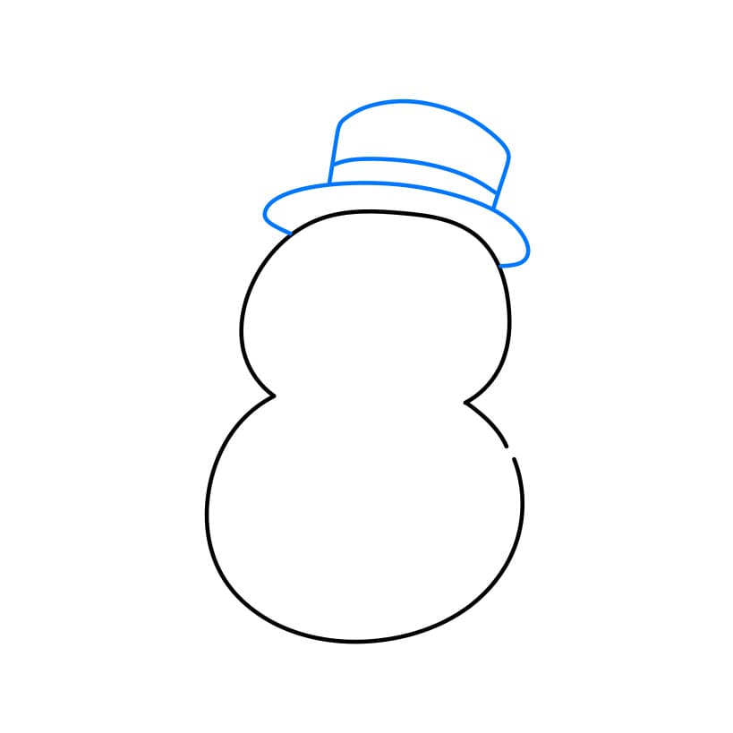Hướng dẫn cách vẽ người tuyết đơn giản - Bước 3