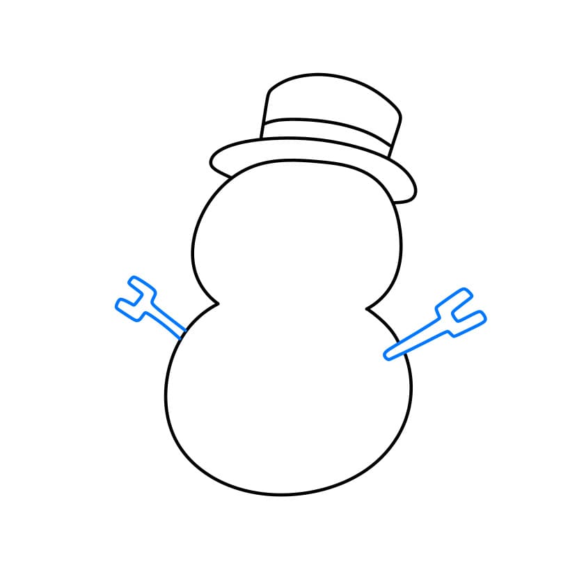 Hướng dẫn cách vẽ người tuyết đơn giản - Bước 4